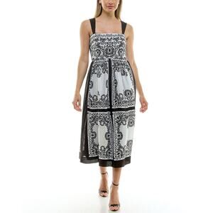 Women's Taylor Placed Print Crepe Chiffon Midi Dress 4